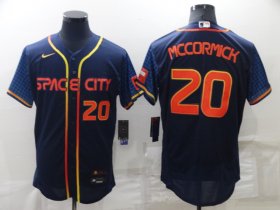 Wholesale Cheap Men\'s Houston Astros #20 Chas McCormick Number 2022 Navy Blue City Connect Flex Base Stitched Baseball Jersey