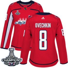 Wholesale Cheap Adidas Capitals #8 Alex Ovechkin Red Home Authentic Stanley Cup Final Champions Women\'s Stitched NHL Jersey