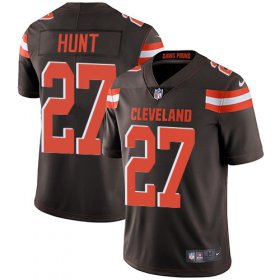 Wholesale Cheap Nike Browns #27 Kareem Hunt Brown Team Color Men\'s Stitched NFL Vapor Untouchable Limited Jersey