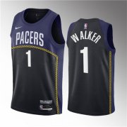 Wholesale Cheap Men's Indiana Pacers #1 Jarace Walker Blue 2023 Draft City Edition Stitched Basketball Jersey