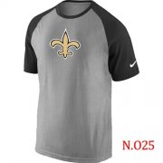 Wholesale Cheap Nike New Orleans Saints Ash Tri Big Play Raglan NFL T-Shirt Grey/Black