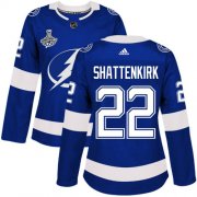 Cheap Adidas Lightning #22 Kevin Shattenkirk Blue Home Authentic Women's 2020 Stanley Cup Champions Stitched NHL Jersey
