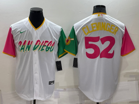 Wholesale Cheap Men\'s San Diego Padres #52 Mike Clevinger White 2022 City Connect Cool Base Stitched Jersey