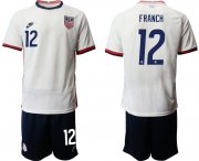 Wholesale Cheap Men 2020-2021 Season National team United States home white 12 Soccer Jersey