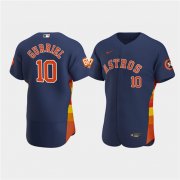Wholesale Cheap Men's Houston Astros #10 Yuli Gurriel Navy 60th Anniversary Flex Base Stitched Baseball Jersey
