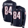 Wholesale Cheap Nike Patriots #84 Cordarrelle Patterson Navy Blue Team Color Men's Stitched NFL Limited Therma Long Sleeve Jersey