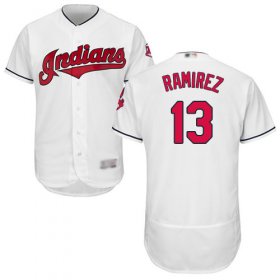 Wholesale Cheap Indians #13 Hanley Ramirez White Flexbase Authentic Collection Stitched MLB Jersey