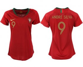 Wholesale Cheap Women\'s Portugal #9 Andre Silva Home Soccer Country Jersey