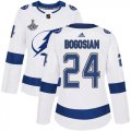 Cheap Adidas Lightning #24 Zach Bogosian White Road Authentic Women's 2020 Stanley Cup Champions Stitched NHL Jersey