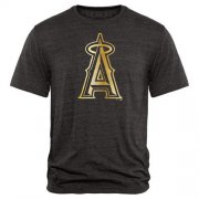 Wholesale Cheap Los Angeles Angels of Anaheim Gold Collection Tri-Blend T-Shirt Black