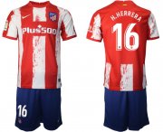Wholesale Cheap Men 2021-2022 Club Atletico Madrid home red 16 Nike Soccer Jersey