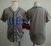 Wholesale Cheap Cubs Blank Grey Alternate Road Cool Base Stitched Youth MLB Jersey