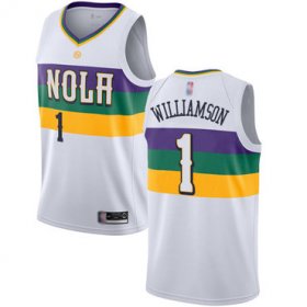 Cheap Youth Pelicans #1 Zion Williamson White Basketball Swingman City Edition 2018-19 Jersey