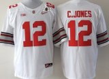Wholesale Cheap Ohio State Buckeyes #12 Cardale Jones 2015 Playoff Rose Bowl Special Event Diamond Quest White 2015 BCS Patch Jersey