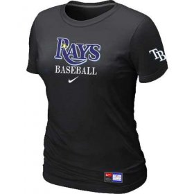 Wholesale Cheap Women\'s Tampa Bay Rays Nike Short Sleeve Practice MLB T-Shirt Black