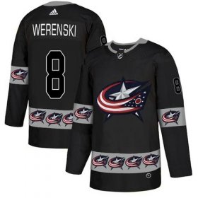 Wholesale Cheap Adidas Blue Jackets #8 Zach Werenski Black Authentic Team Logo Fashion Stitched NHL Jersey