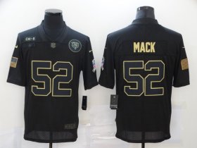 Wholesale Cheap Men\'s Chicago Bears #52 Khalil Mack Black 2020 Salute To Service Stitched NFL Nike Limited Jersey