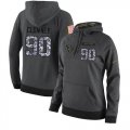 Wholesale Cheap NFL Women's Nike Houston Texans #90 Jadeveon Clowney Stitched Black Anthracite Salute to Service Player Performance Hoodie