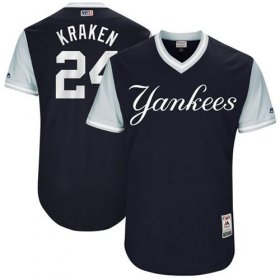 Wholesale Cheap Yankees #24 Gary Sanchez Navy \"Kraken\" Players Weekend Authentic Stitched MLB Jersey