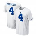Wholesale Cheap Dallas Cowboys #4 Dak Prescott Nike Player Pride Name & Number T-Shirt White
