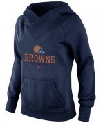 Wholesale Cheap Women's Cleveland Browns Big & Tall Critical Victory Pullover Hoodie Navy Blue
