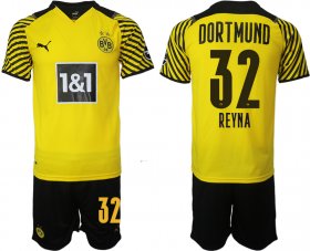 Wholesale Cheap Men 2021-2022 Club Borussia Dortmund home 32 yellow Soccer Jersey
