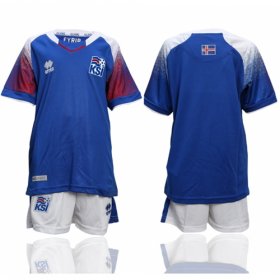 Wholesale Cheap Iceland Blank Home Kid Soccer Country Jersey