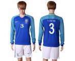 Wholesale Cheap Brazil #3 T.Silva Away Long Sleeves Soccer Country Jersey