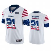 Wholesale Cheap Dallas Cowboys #21 Ezekiel Elliott White Men's Nike Team Logo USA Flag Vapor Untouchable Limited NFL Jersey