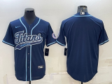 Wholesale Cheap Men's Tennessee Titans Blank Navy With Patch Cool Base Stitched Baseball Jersey
