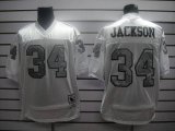 Wholesale Cheap Mitchell and Ness Raiders #34 Bo Jackson White Silver No. Stitched NFL Jersey