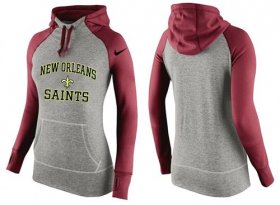 Wholesale Cheap Women\'s Nike New Orleans Saints Performance Hoodie Grey & Red