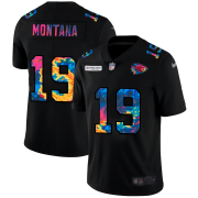 Cheap Kansas City Chiefs #19 Joe Montana Men's Nike Multi-Color Black 2020 NFL Crucial Catch Vapor Untouchable Limited Jersey