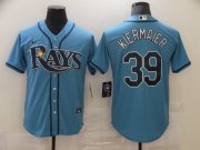 Wholesale Cheap Men's Tampa Bay Rays #39 Kevin Kiermaier Light Blue Stitched MLB Cool Base Nike Jersey
