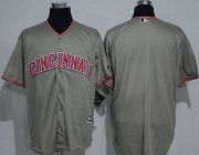 Wholesale Cheap Reds Blank Grey New Cool Base Stitched MLB Jersey