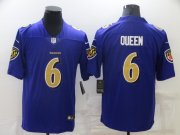 Wholesale Cheap Men's Baltimore Ravens #6 Patrick Queen Purple 2020 Color Rush Stitched NFL Nike Limited Jersey