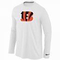 Wholesale Cheap Nike Cincinnati Bengals Logo Long Sleeve T-Shirt White