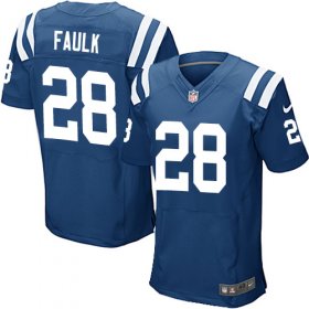 Wholesale Cheap Nike Colts #28 Marshall Faulk Royal Blue Team Color Men\'s Stitched NFL Elite Jersey