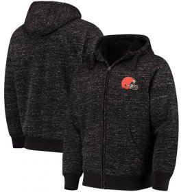 Wholesale Cheap Men\'s Cleveland Browns G-III Sports by Carl Banks Heathered Black Discovery Sherpa Full-Zip Jacket