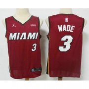 Wholesale Cheap Men Miami Heat 3 Dwyane Wade Red 2020 Brand Jordan Swingman Stitched NBA Jersey With The NEW Sponsor Logo