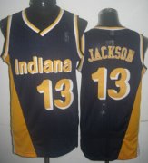 Wholesale Cheap Indiana Pacers #13 Mark Jackson Navy Blue With Yellow Swingman Throwback Jersey