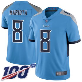 Wholesale Cheap Nike Titans #8 Marcus Mariota Light Blue Alternate Men\'s Stitched NFL 100th Season Vapor Limited Jersey