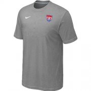 Wholesale Cheap Nike USA 2014 World Small Logo Soccer T-Shirt Light Grey