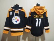 Wholesale Cheap Men's Pittsburgh Steelers #11 Chase Claypool Black Ageless Must-Have Lace-Up Pullover Hoodie
