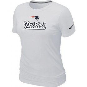 Wholesale Cheap Women\'s Nike New England Patriots Authentic Logo T-Shirt White