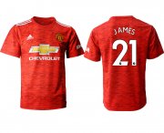 Wholesale Cheap Men 2020-2021 club Manchester United home aaa version 21 red Soccer Jerseys