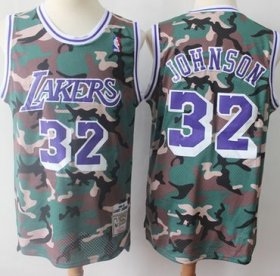 Wholesale Cheap Swingman Lakers #32 Magic Johnson Camo Stitched Basketball Jersey