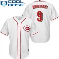 Wholesale Cheap Reds #9 Mike Moustakas White New Cool Base Stitched MLB Jersey