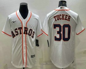 Wholesale Cheap Men\'s Houston Astros #30 Kyle Tucker White Stitched MLB Cool Base Nike Jersey