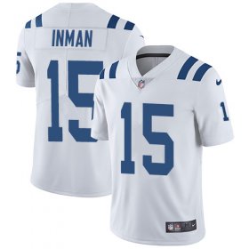 Wholesale Cheap Nike Colts #15 Dontrelle Inman White Men\'s Stitched NFL Vapor Untouchable Limited Jersey